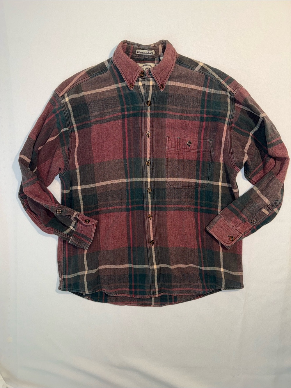 GANT Mountain Twill Salty Dog Vintage-Inspired Red Plaid Button-Up Shirt Size L
